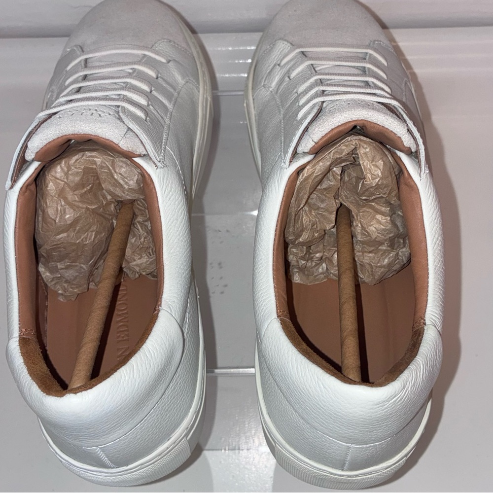 Allen Edmonds White Fisher Mix Leather Sneakers Sz 12 - Picture 5 of 10